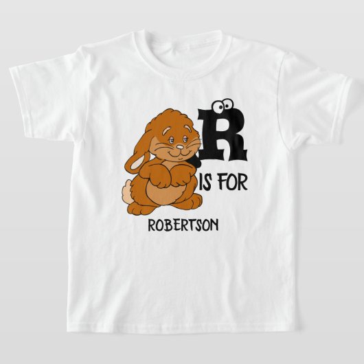 Aangepast monogram R is voor schattig schattig kon T-shirt (Laagn)