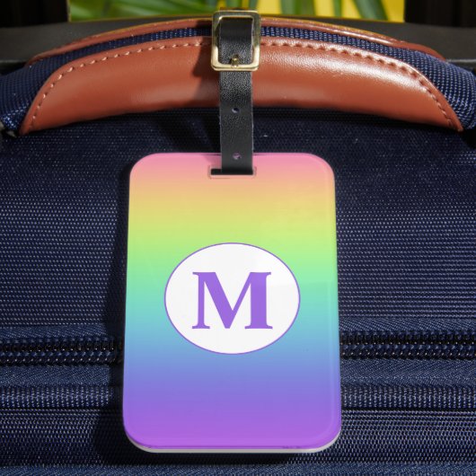 Aangepast Monogram Regenboog Bagagelabel (Voorkant Insitu 2)