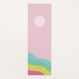 Aangepast monogram regenboog trendy kleurrijk  yogamat