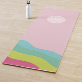 Aangepast monogram regenboog trendy kleurrijk  yogamat