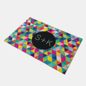 Aangepast monogram regenboogdriehoekspatroon deurmat (Schuin)