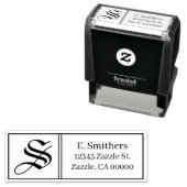 Aangepast monogram retouradres  zelfinktende stempel (In situ)