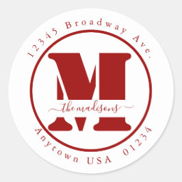 Aangepast monogram retourneringszegel ronde sticker