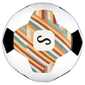 Aangepast Monogram Retro 70s Geometrisch Voetbal (Gedraaid)
