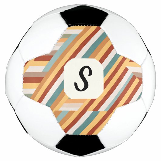 Aangepast Monogram Retro 70s Geometrisch Voetbal (Voorkant)