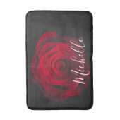 Aangepast monogram rode roze  foto badmat (Voorkant Verticaal)