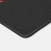 Aangepast monogram rode roze foto bureaumat (Hoek)