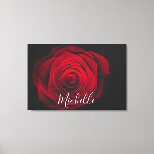 Aangepast monogram rode roze  foto canvas afdruk (Voorkant)