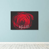 Aangepast monogram rode roze  foto canvas afdruk (Insitu (Houten vloer))