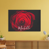Aangepast monogram rode roze  foto canvas afdruk (Insitu (Woonkamer))