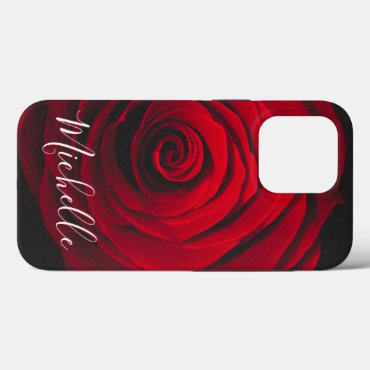 Aangepast monogram rode roze foto Case-Mate iPhone case (Achterkant (horizontaal))