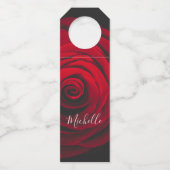 Aangepast monogram rode roze  foto flessenhanger (Achterkant)