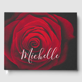 Aangepast monogram rode roze  foto gastenboek