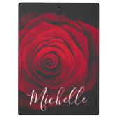 Aangepast monogram rode roze  foto klembord (Achterkant)