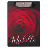 Aangepast monogram rode roze  foto klembord (Voorkant)