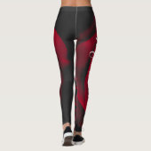 Aangepast monogram rode roze  foto leggings (Achterkant)