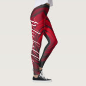 Aangepast monogram rode roze foto leggings (Rechts)