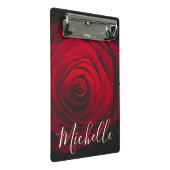 Aangepast monogram rode roze  foto mini klembord (Schuin)