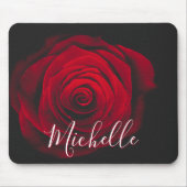Aangepast monogram rode roze foto muismat (Voorkant)