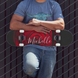 Aangepast monogram rode roze  foto persoonlijk skateboard