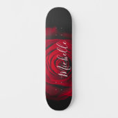 Aangepast monogram rode roze foto persoonlijk skateboard (Voorkant)