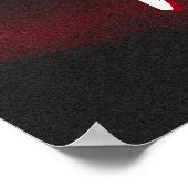 Aangepast monogram rode roze  foto poster (Hoek)