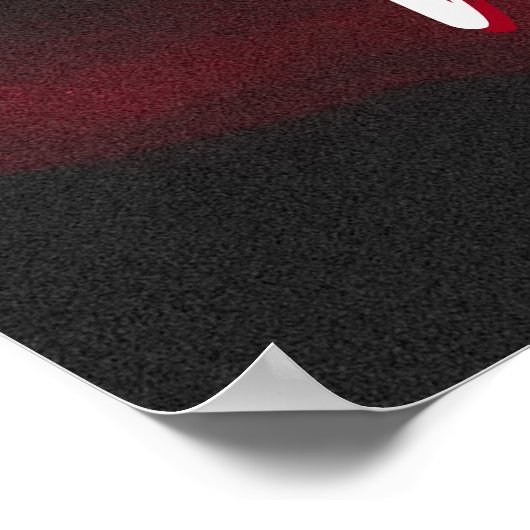 Aangepast monogram rode roze  foto poster (Hoek)