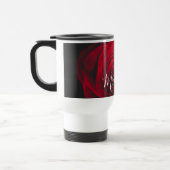 Aangepast monogram rode roze foto reisbeker (Links)