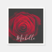 Aangepast monogram rode roze foto servet (Voorkant)