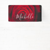 Aangepast monogram rode roze  foto spandoek (Insitu)