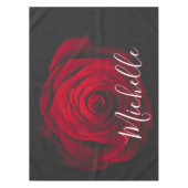 Aangepast monogram rode roze  foto tafelkleed (Voorkant)