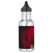 Aangepast monogram rode roze foto waterfles (Links)