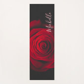 Aangepast monogram rode roze  foto yogamat (Voorkant)