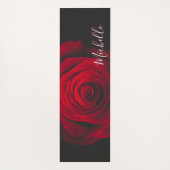 Aangepast monogram rode roze  foto yogamat (Achterkant)