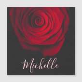 Aangepast monogram rode roze  foto zwart (Voorkant)