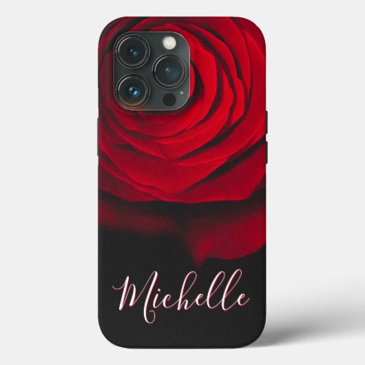 Aangepast monogram rode roze foto zwart Case-Mate iPhone case (Achterkant)