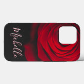 Aangepast monogram rode roze foto zwart Case-Mate iPhone case (Achterkant (horizontaal))