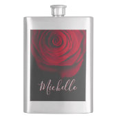 Aangepast monogram rode roze  foto zwart flacon (Voorkant)