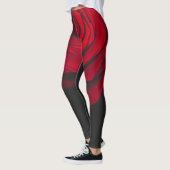 Aangepast monogram rode roze  foto zwart leggings (Links)
