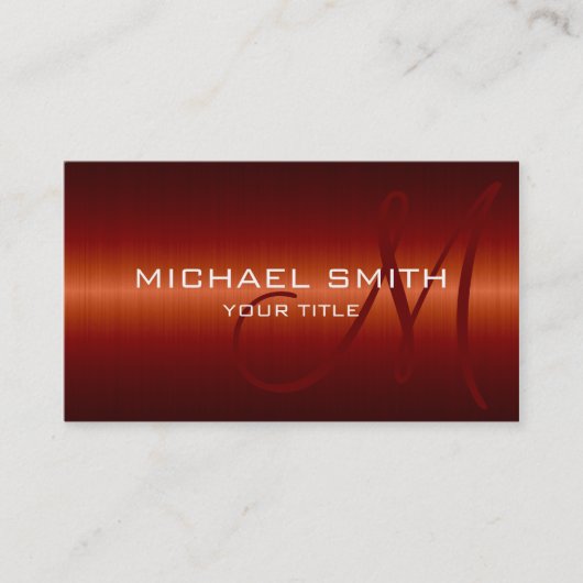 Aangepast monogram roestvrij staal visitekaartje (Voorkant)