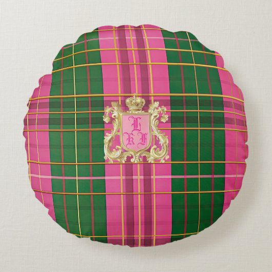 Aangepast monogram rond Sierkussen Kussen (Voorkant)