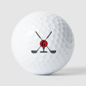 Aangepast Monogram rood modern Golfballen (Voorkant)