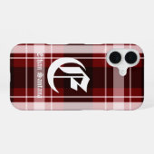 Aangepast Monogram Rood Plakken iPhone 16 Hoesje (Achterkant horizontaal)