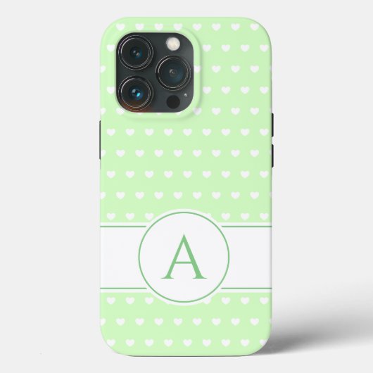 Aangepast monogram roomlicht groen en wit Case-Mate iPhone case (Achterkant)