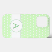 Aangepast monogram roomlicht groen en wit Case-Mate iPhone case (Achterkant (horizontaal))