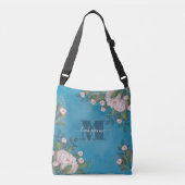 Aangepast Monogram Roze Bloemen Initiaal Crossbody Tas (Voorkant)