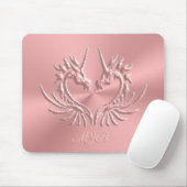 Aangepast monogram, roze dragohart muismat (Met muis)