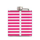 Aangepast monogram roze en Blauwgroen gestreept Heupfles (Achterkant)