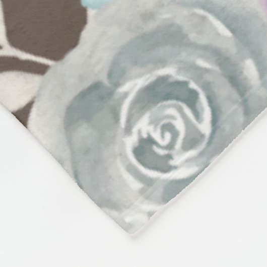 Aangepast monogram roze en Bourgogne Blush Fleece Deken (Hoek)