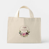 Aangepast monogram roze en Bourgogne Blush Mini Tote Bag (Achterkant)